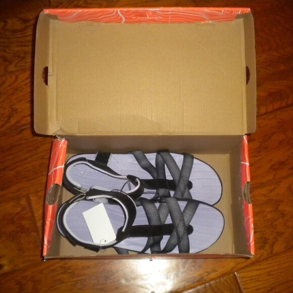 Jsport Women's Size 11 Strap All Terra Traction Black Purple Sandals NIB - Picture 2 of 4